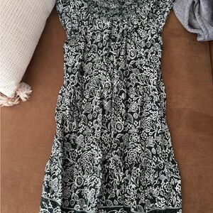 LOFT Green and White Floral Maxi Dress